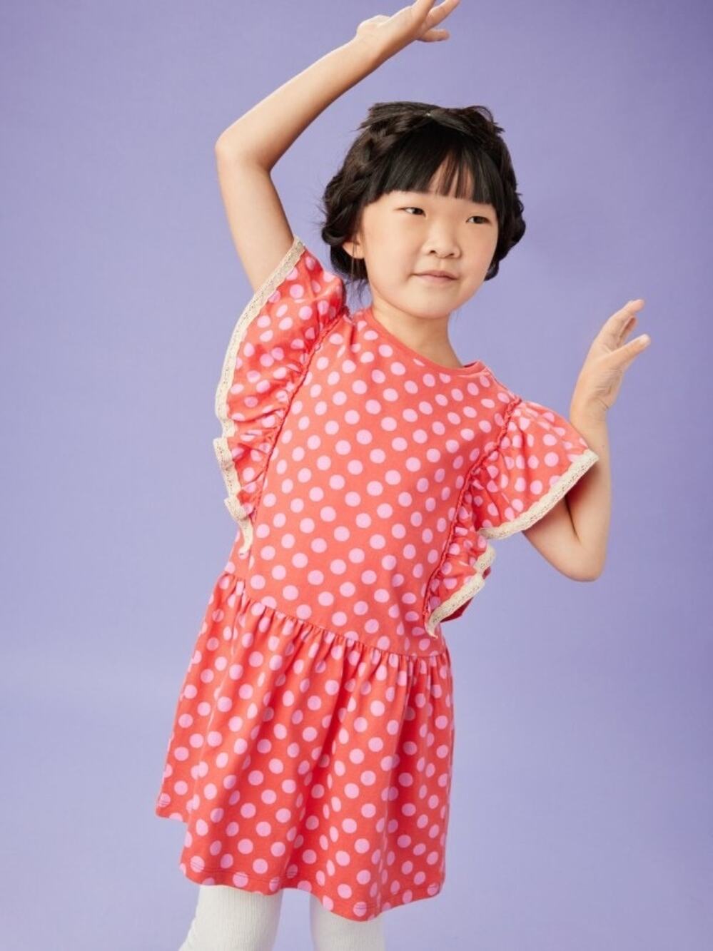 Tea Collection Girls' Crochet Trim Ruffle Dress Size 8